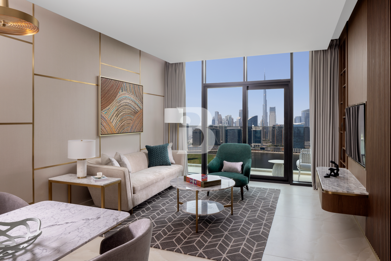 Furnished | Burj Khalifa and Canal View